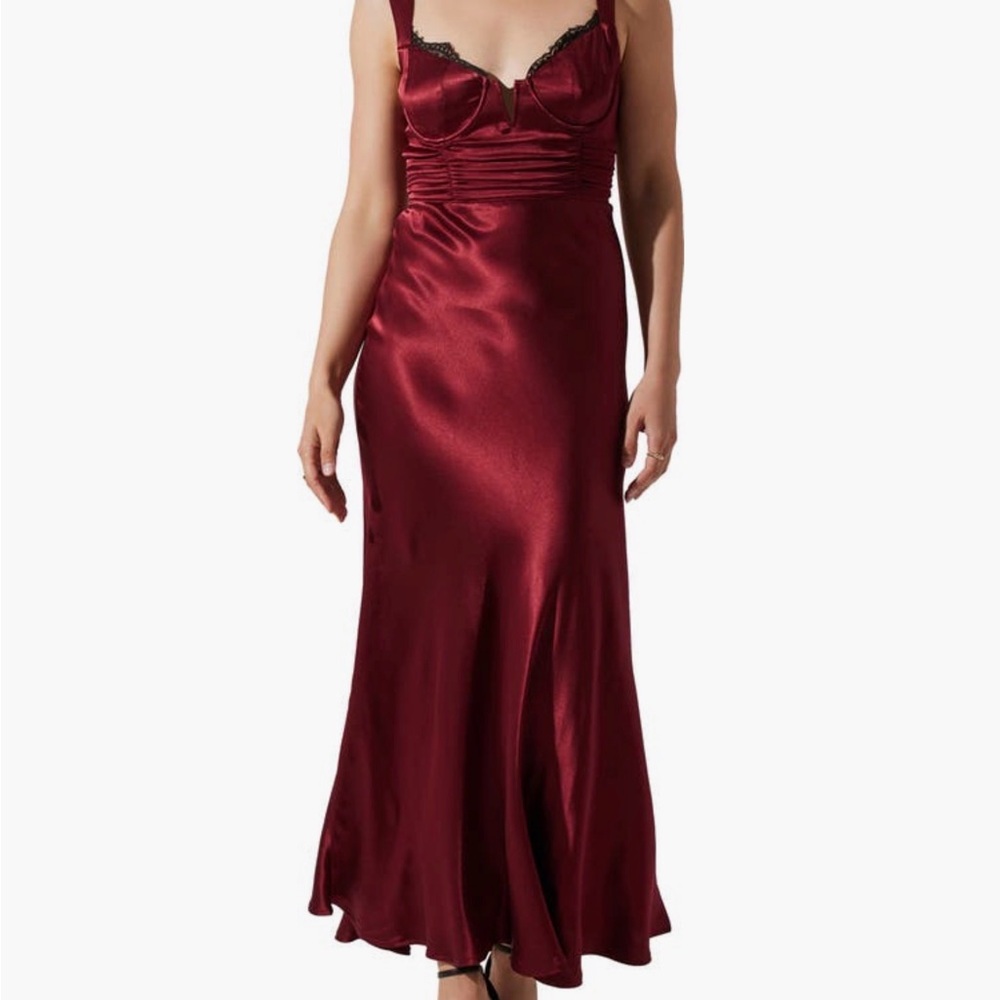Elegant Burgundy Satin Gown